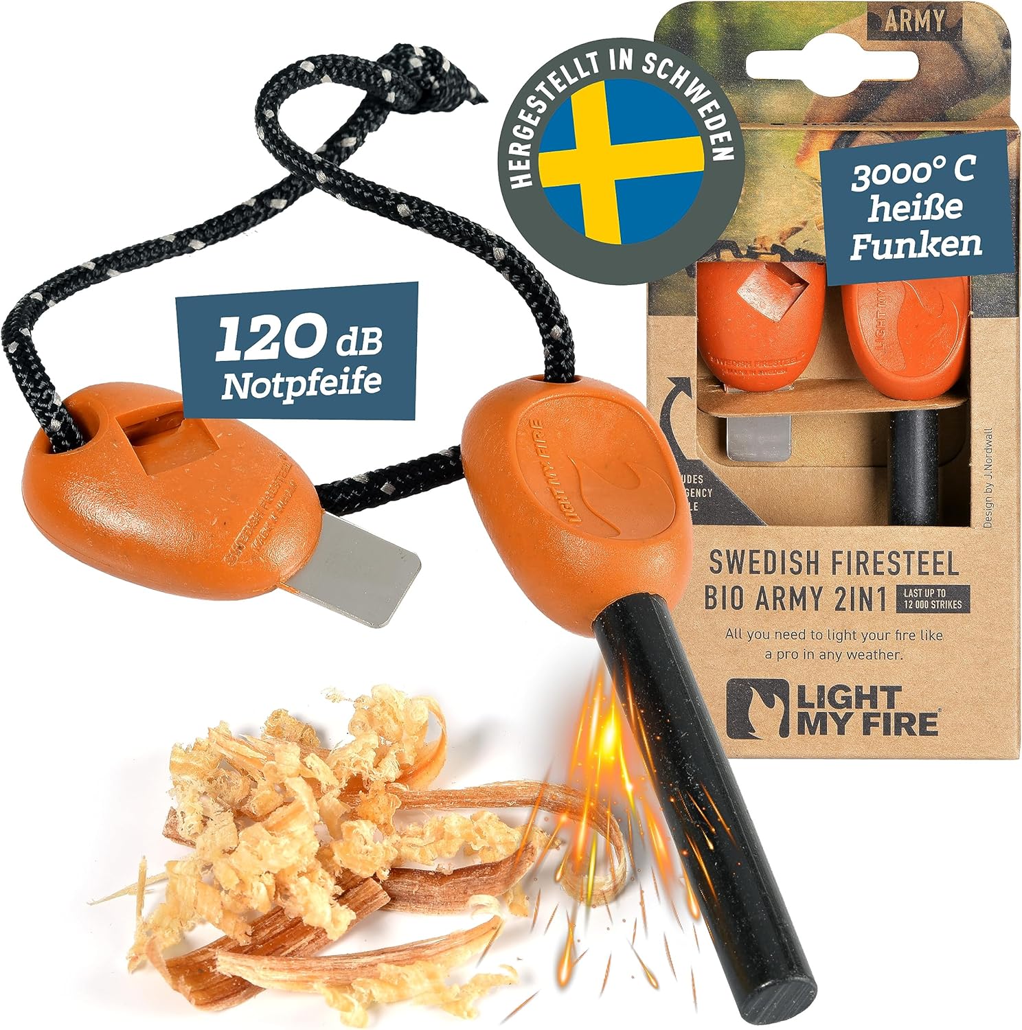 Feuerstahl "Swedish FireSteel army 2in1" von Light My Fire